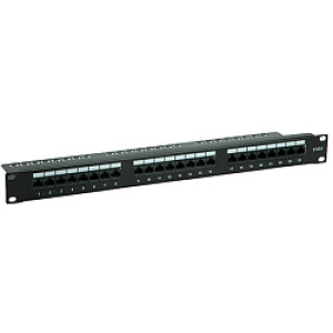 Patch Panel 24-porta UTP,   Cat.6/Class E 19"crni 